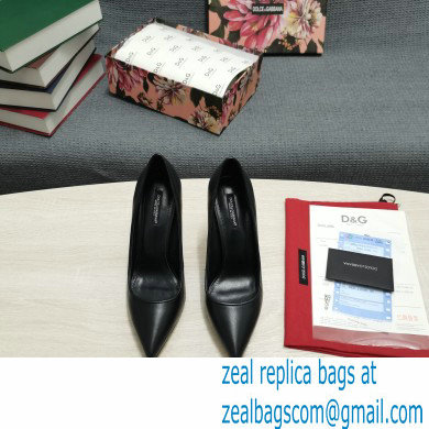 Dolce  &  Gabbana Heel 10.5cm Leather Pumps Black with DG Pop Heel 2021